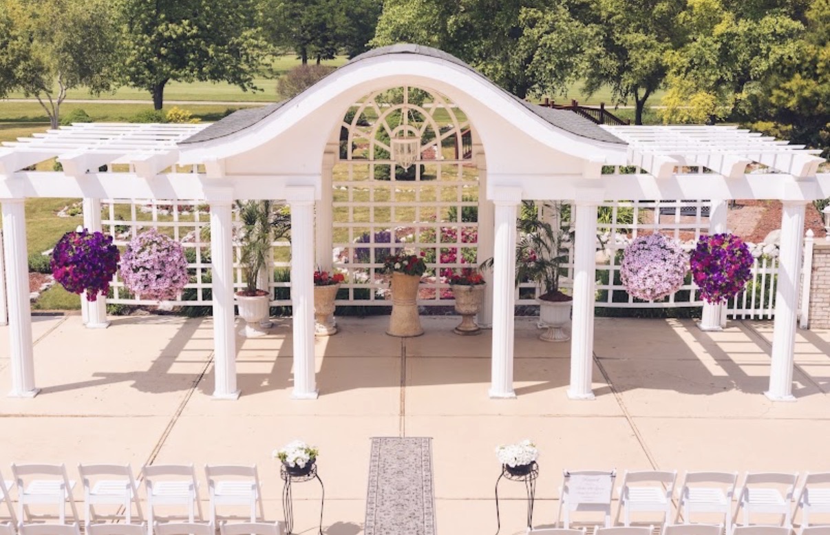 Outdoor Pergola with Flowers